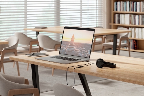 Casti Kensington EQ H950 On-Ear, reglabile, microfon cu anulare sunet inclus, cu fir 180 cm, conexiune duala USB-C/USB-A, negru